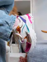 Basket à lacets multicolore femme avec semelle épaisse de 3 cm et design vibrant | Lila & Zoé